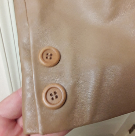 Vere Pelle Italy Tan Trench Coat M Vegan Leather - Picture 7 of 10